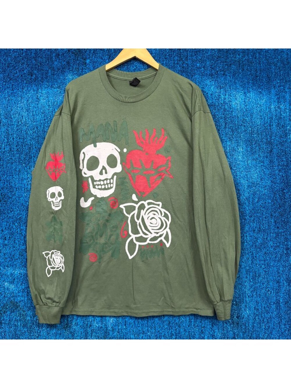 Mana Vivir Sin Aire Tour Dates Skull & Rose Long Sleeve XL